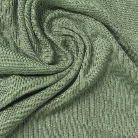 Viscose Stretch Rib Knit Fabric, 240 gsm, 120 cm — Green, ref EF-261000