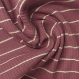 Cream Horizontal-Stripe Rib Knit, Cotton — photo 2