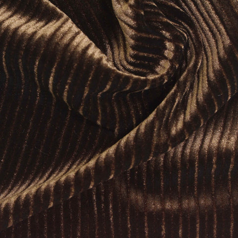 Polyester Stretch Velvet Fabric, 320 gsm, 165 cm — Brown