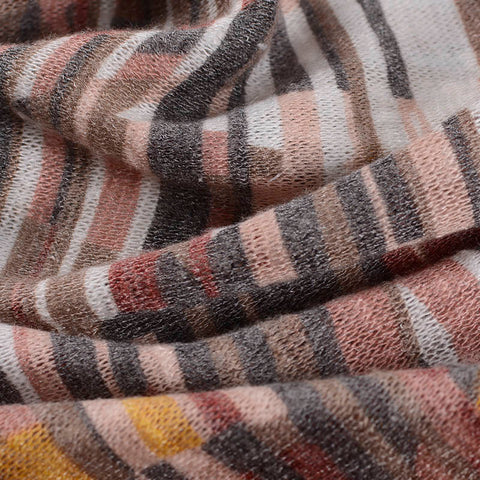 Brown Lines Chunky Knit, Poly-Viscose