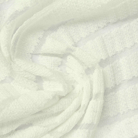 Off-White Horizontal-Stripe Rib Knit, Polyester