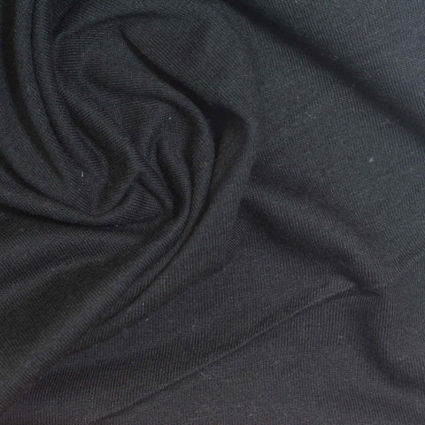 Cotton Polyester Jersey Knit Fabric, 150 gsm, 170 cm — Black