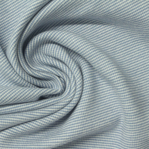 Light Blue Horizontal-Stripe Interlock Knit, Cotton-Viscose