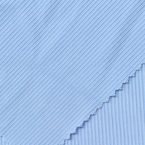 Polyester Stretch Rib Knit Fabric, 270 gsm, 180 cm — Blue