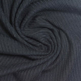 Polyester Stretch Rib Knit Fabric, 280 gsm, 125 cm — Navy — photo 2