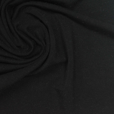Tencel Lyocell Stretch Jersey Knit Fabric, 180 gsm, 180 cm — Black