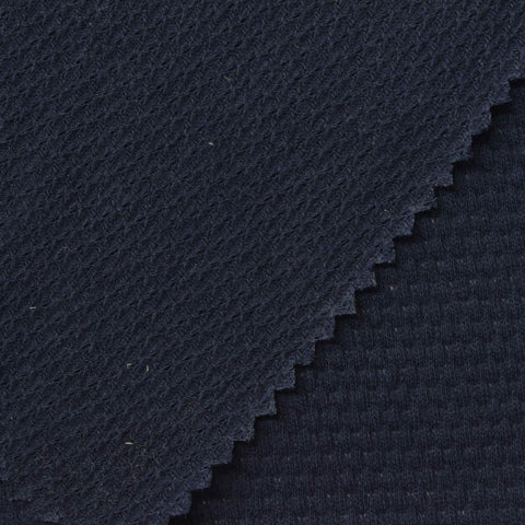100% Cotton Piqué Knit Fabric, 145 gsm, 170 cm — Navy