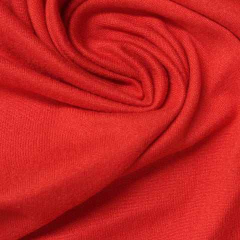 Brushed Polyester Stretch Milk Silk Knit Fabric, 175 gsm, 170 cm — Red