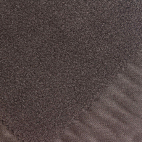 Polyester Cotton Stretch Fleece Fabric, 340 gsm, 188 cm — Brown