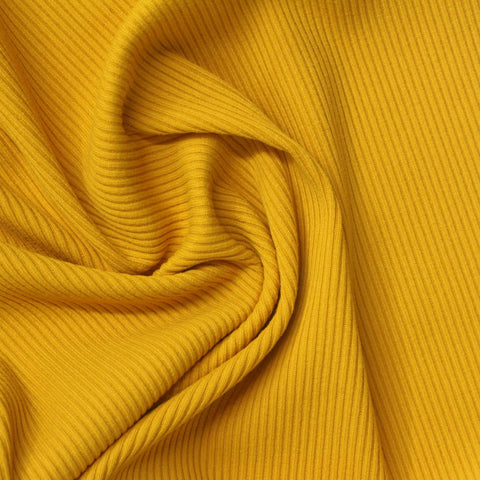 Nylon Stretch Rib Knit Fabric, 260 gsm, 150 cm — Yellow