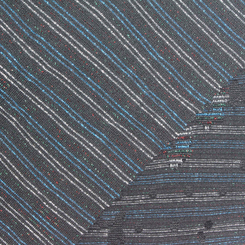 Multicolor Horizontal-Line Pointelle Knit, Polyester