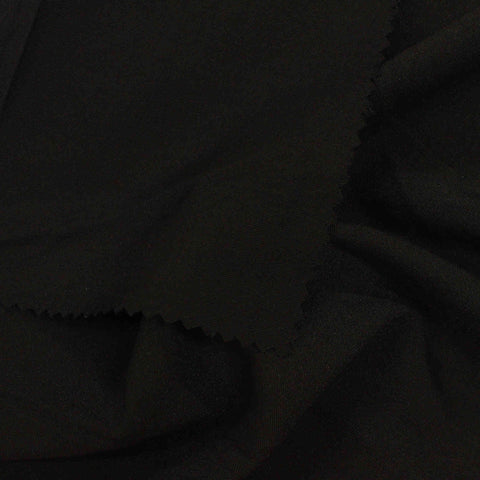 Polyester Viscose Stretch Woven Fabric, 187 gsm — Black