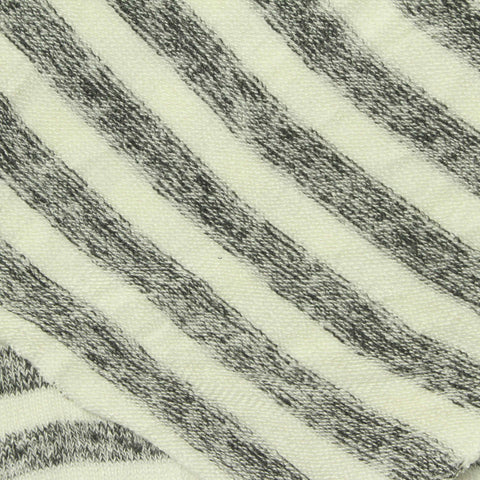 Cream Horizontal-Stripe Chunky Knit, 357 gsm