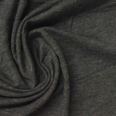 Dark Grey Marl Jersey Knit, Poly-Viscose, 235 gsm