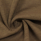Brown Vertical-Stripe Rib Knit, Cotton-Poly — photo 2