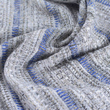 Blue Horizontal-Stripe Chunky Knit, Viscose-Poly — photo 2