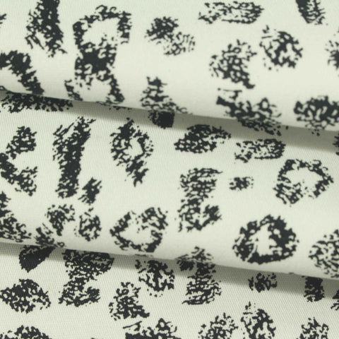 Black Animal Print Twill, Cotton
