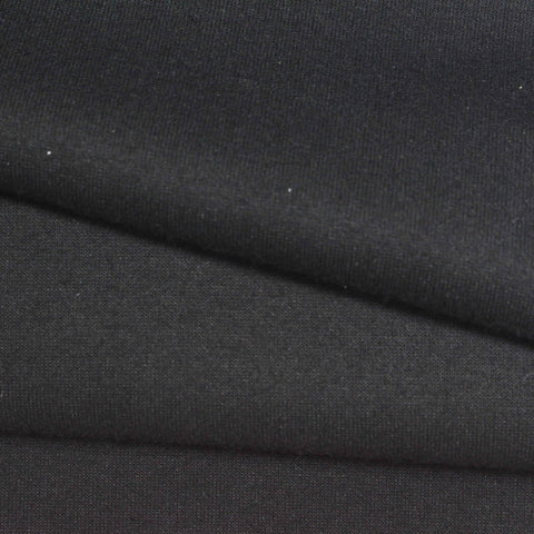 Cotton Polyester Scuba Knit Fabric, 310 gsm, 188 cm — Black