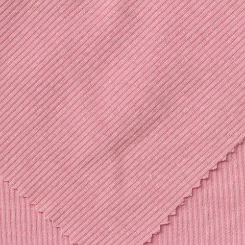 Polyester Stretch Rib Knit Fabric, 200 gsm, 160 cm — Pink