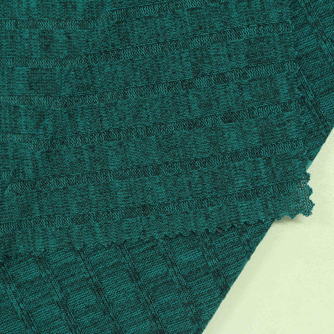 Dark Teal Heather Rib Knit, Polyester