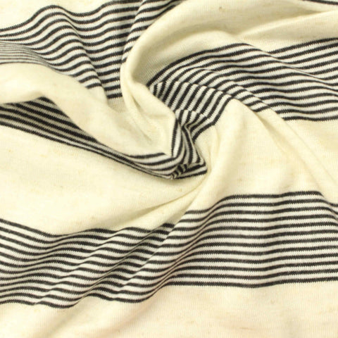 Striped Viscose Polyester Knit Fabric, 131 gsm, 170 cm — White