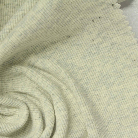 Light Grey Marl Rib Knit, Cotton, 315 gsm