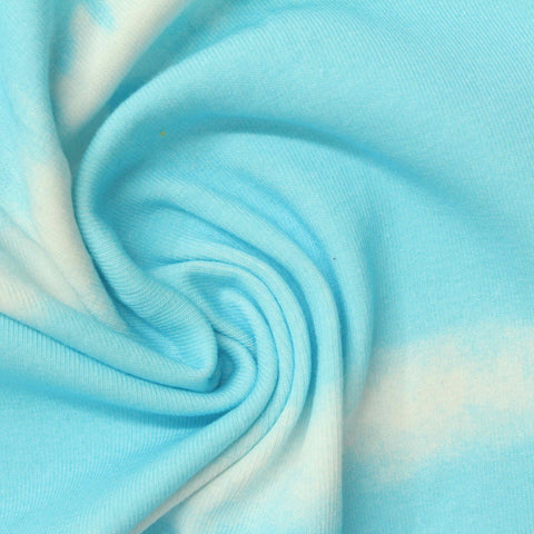 Light Blue Abstract Rib Knit, Cotton