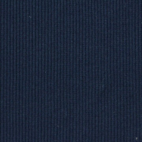 Navy Rib Knit, Cotton-Poly