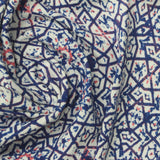 Dark Blue Geometric Jersey Knit, Cotton-Tencel Lyocell — photo 2
