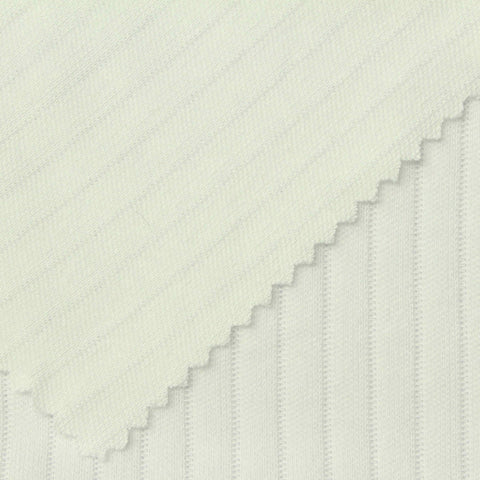 Cotton Viscose Rib Knit Fabric, 200 gsm, 185 cm — White