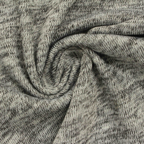Heathered Grey Marl Jersey Knit, Polyester, 180 gsm