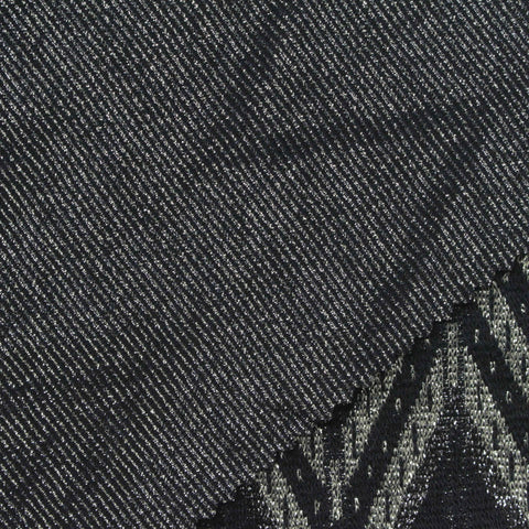 Black Chevron Chunky Knit, Viscose-Poly, 280 gsm