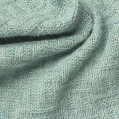 Jacquard Brushed 100% Polyester Pointelle Knit Fabric, 290 gsm, 150 cm — Blue