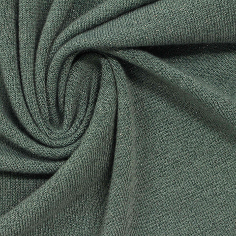 Muted Green Marl Jersey Knit, Poly-Metallic