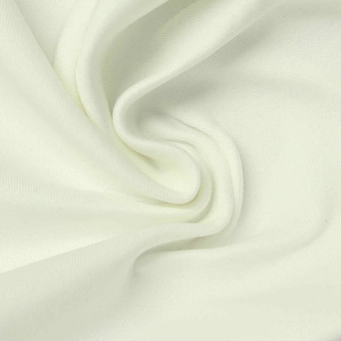Polyester Modal Stretch Scuba Knit Fabric, 255 gsm, 170 cm — White
