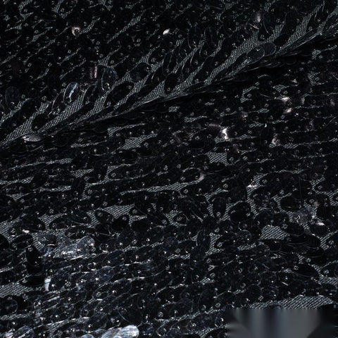 Black Sequins Mesh, Polyester