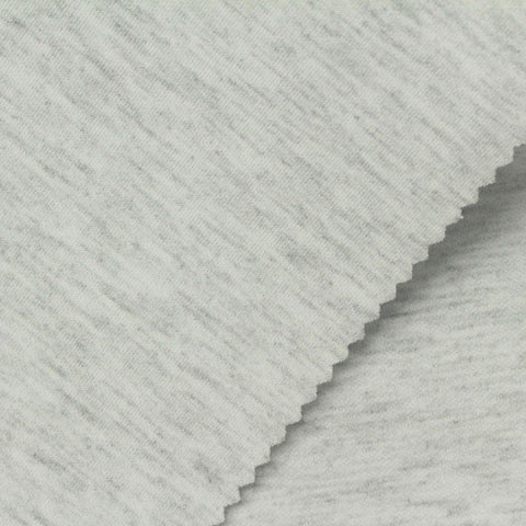 Heather Polyester Viscose Stretch Scuba Knit Fabric, 350 gsm, 160 cm — Grey