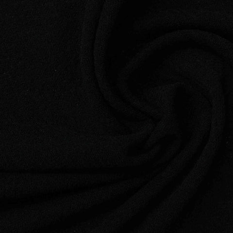 Polyester Stretch Interlock Knit Fabric, 215 gsm, 150 cm — Black