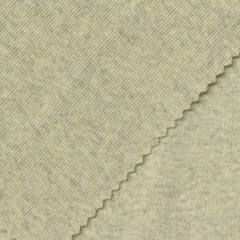Light Grey Marl Rib Knit, Poly-Cotton, 350 gsm