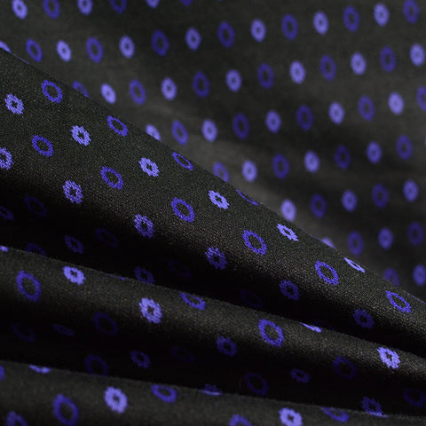 Jacquard Polyester Viscose Stretch Knit Fabric, 150 cm — Black, ref EF-4455