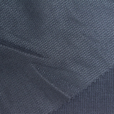 Dark Navy Textured Knit, Cotton-Poly