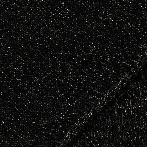 Black Marl Chunky Knit, Polyester, 205 gsm