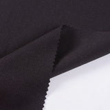 Heather Polyester Cotton Stretch Rib Knit Fabric, 259 gsm, 115 cm — Black — photo 2