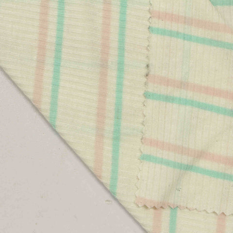 Pink Horizontal-Stripe Rib Knit, Viscose-Poly, 237 gsm