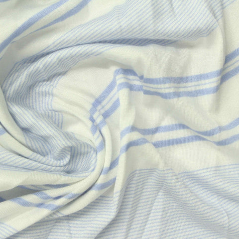 Blue Stripes Jersey Knit, Viscose