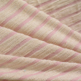 Pink Horizontal-Stripe French Terry, Cotton — photo 2