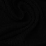 Viscose Stretch Rib Knit Fabric, 185 gsm, 115 cm — Black — photo 2