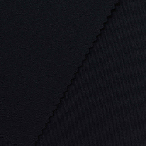 Brushed Polyester Stretch Scuba Knit Fabric, 280 gsm, 160 cm — Black