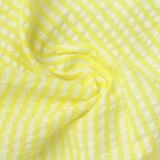 Yellow Vertical-Stripe Seersucker, Poly-Cotton — photo 2
