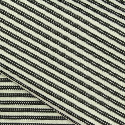Black Horizontal-Stripe Knit, Polyester, 430 gsm